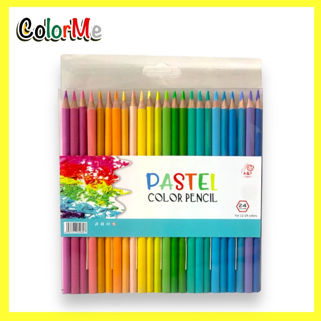 A&T Color Me Pastel Coloring Pencils 24 Colors || الوان خشبية باستيل كولور مي ٢٤ لون