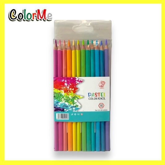 A&T Color Me Pastel Coloring Pencils 12 Colors || الوان خشبية باستيل كولور مي ١٢ لون⁩