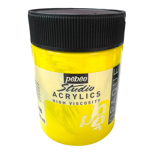 Pebeo Studio Acrylics High Viscosity 500 ml Primary Yellow || الوان بيبيو اكريليك 500مل اصفر اساسي