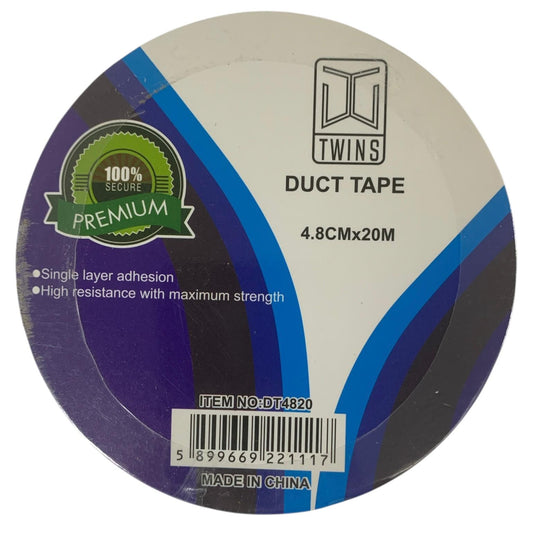 A&T Twins Duct Tape 4.8 cm x 20 M Large Size Black Color || تيب قماش توينز اي اند تي لون اسود حجم كبير ٤.٨ سم * ٢٠ متر