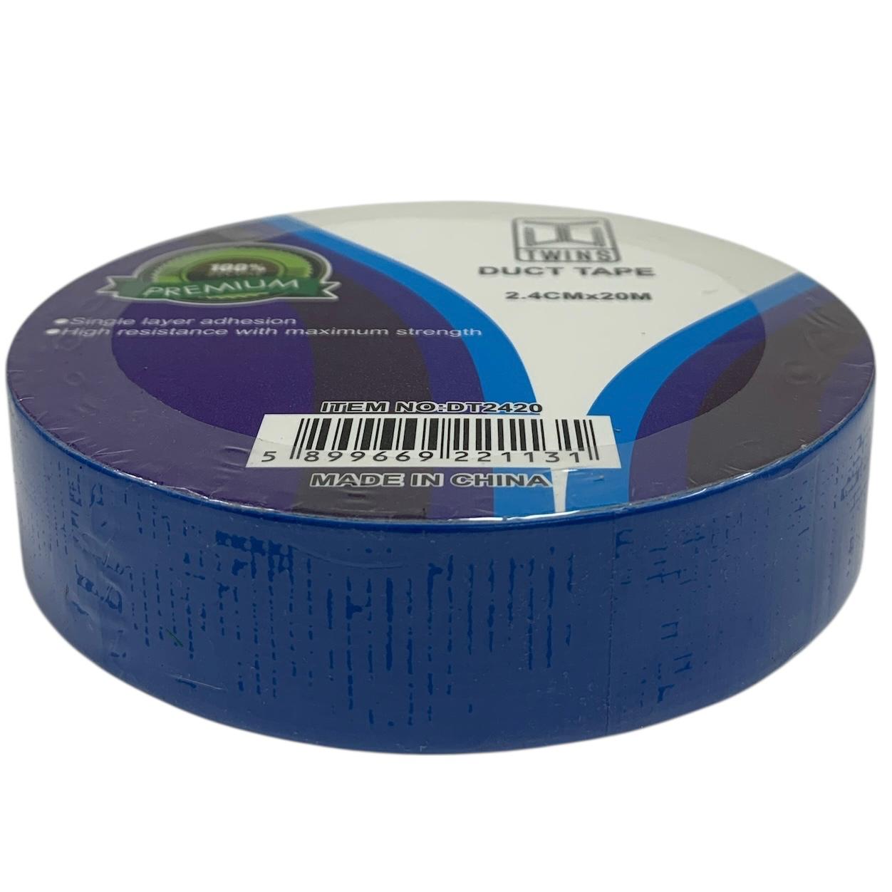 A&T Twins Duct Tape 2.4 cm x 20 M Small Size Blue Color || تيب قماش توينز اي اند تي لون ازرق حجم صغير ٢.٤ سم * ٢٠ متر