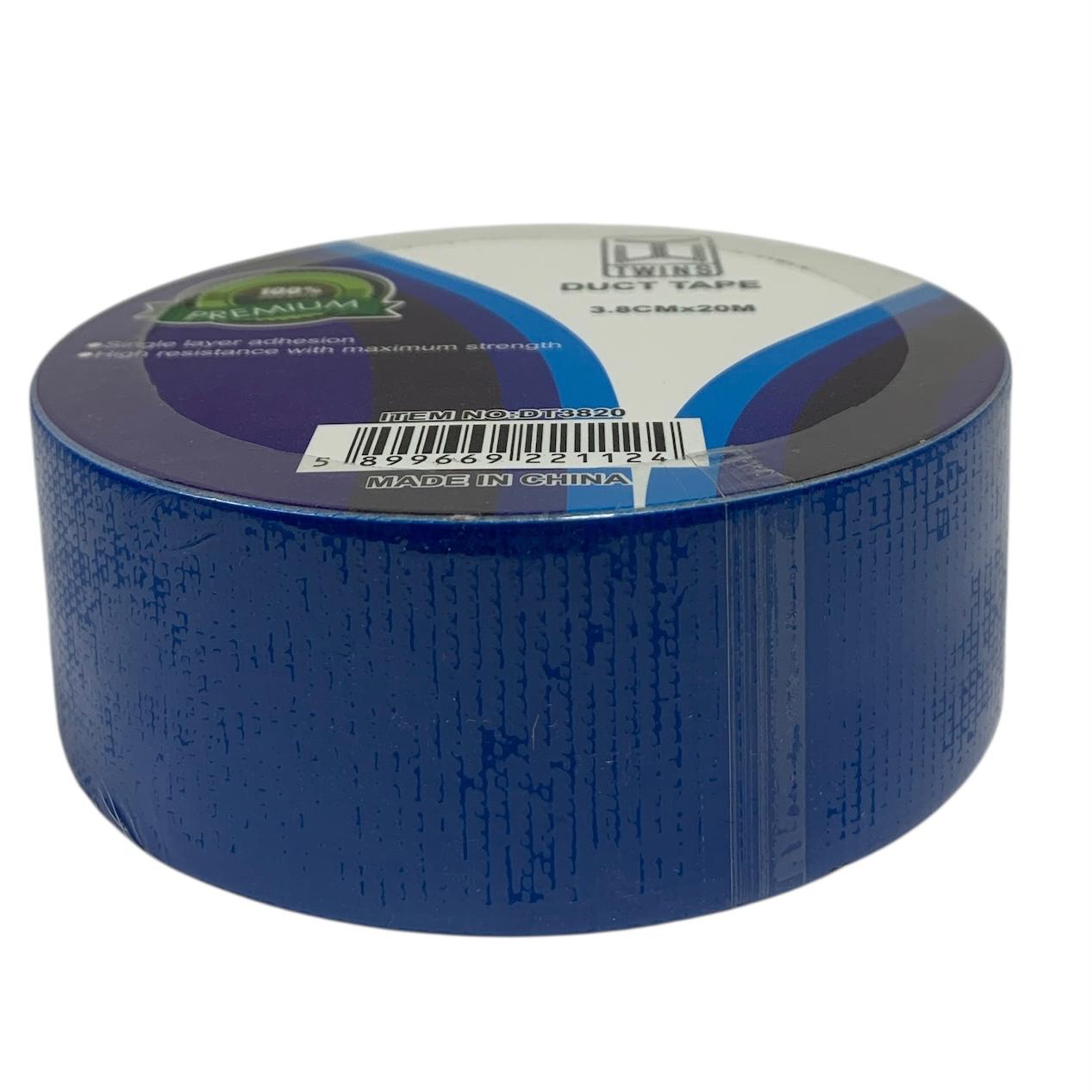A&T Twins Duct Tape 3.8 cm x 20 M Medium Size Blue Color || تيب قماش توينز اي اند تي لون ازرق حجم وسط ٣.٨ سم * ٢٠ متر