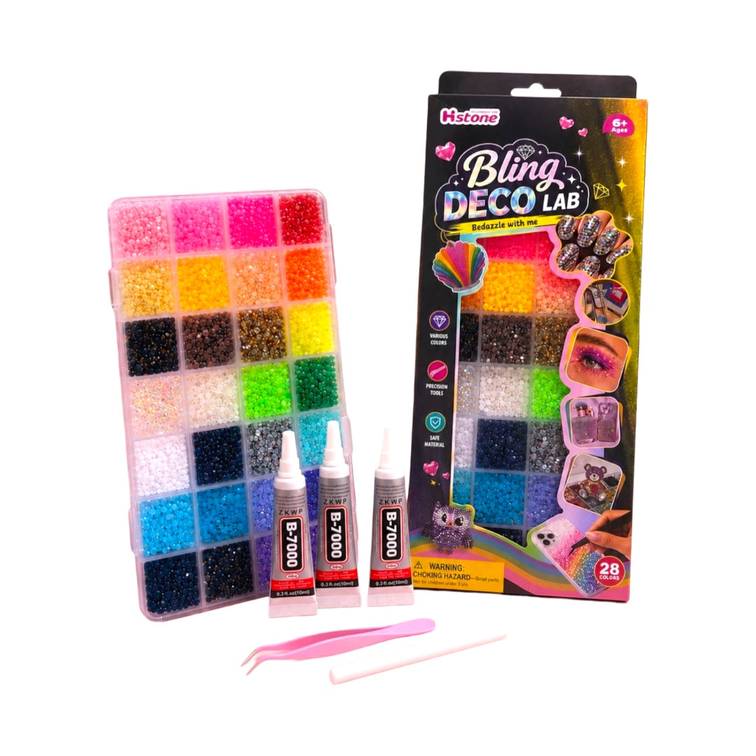 Bedazzled Crystals 28 Colors with Glue Set || مجموعة بيدازلد كريستال ٢٨ لون مع صمغ