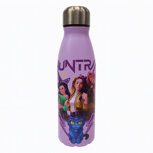 Kpop Demon Hunter Steel Water Bottle 500 ml Pastel Purple Color || مطارة ماء كي بوب ديمون هنتر لحفظ البرودة و الحرارة ٥٠٠ مل لون باستيل بنفسجي