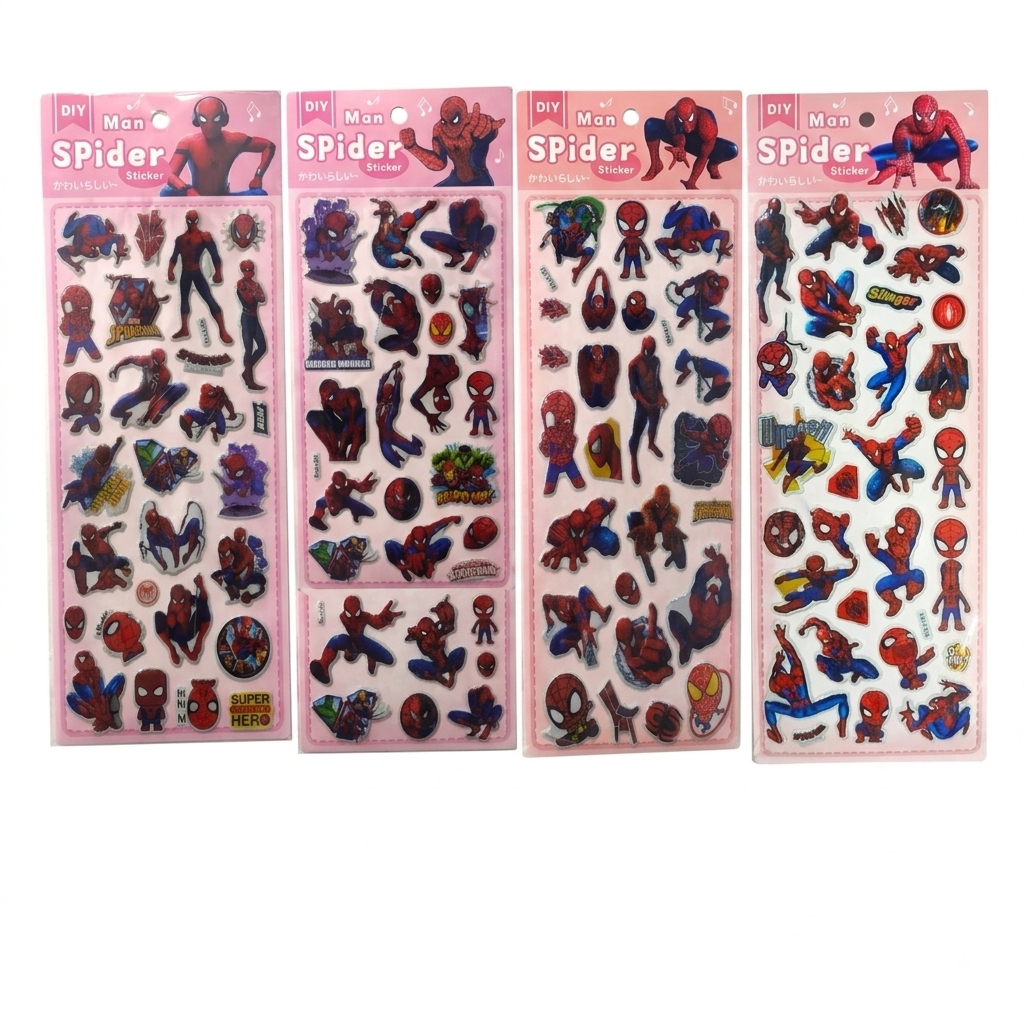 Spiderman Embossed Sticker Assorted Models || ستيكر بارز سبايدر مان اشكال متنوعة