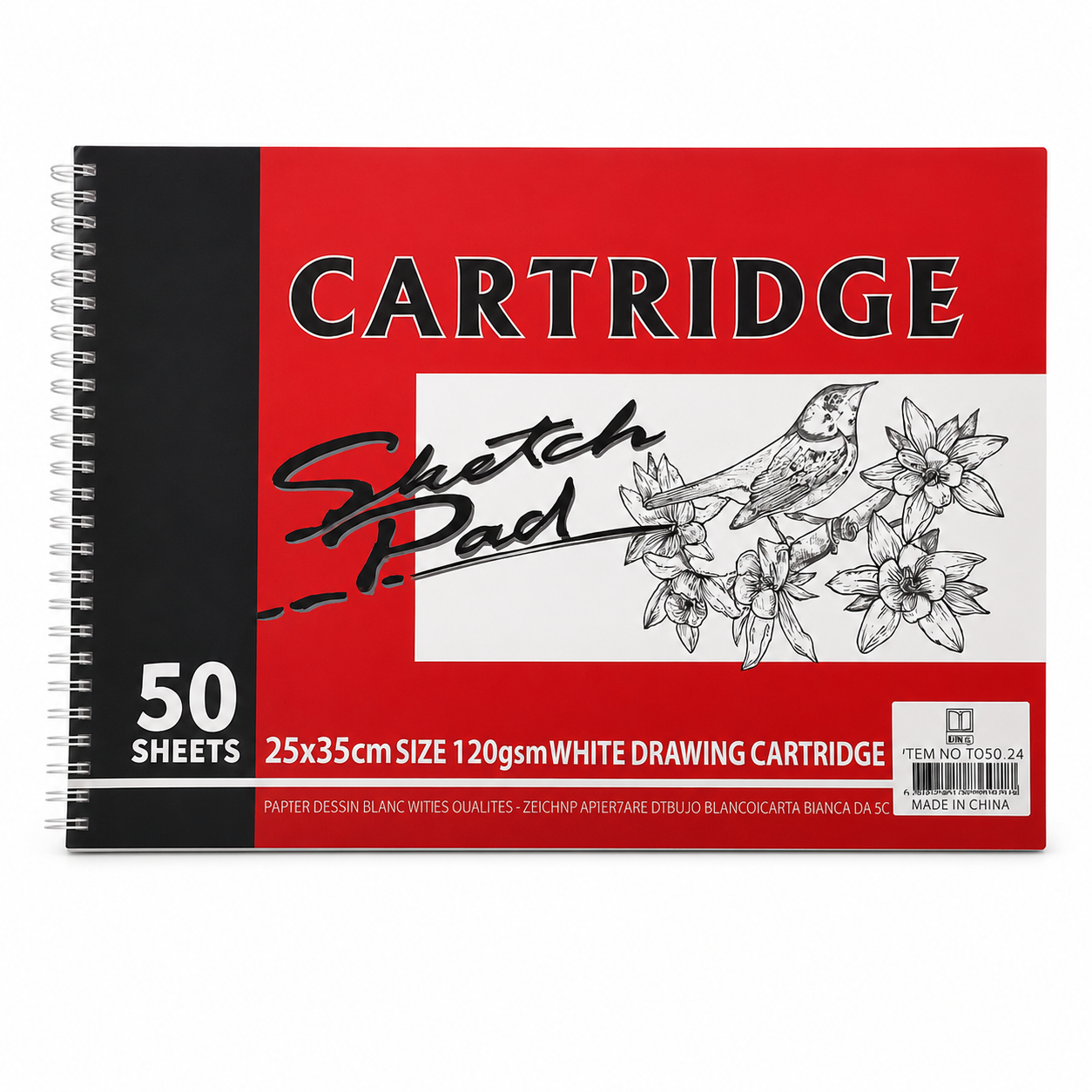 A&T Sketch Pad 50 Pages 120 gsm White Pages B4 Size || دفتر رسم سكتش باد 120 جرام 50 ورقة حجم بي فور