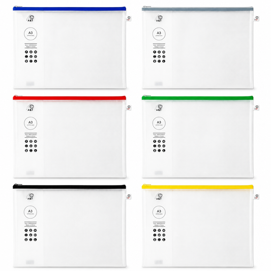 Zipper File A3 Size Assorted Color || A3 ملف سحاب الوان مختلفة حجم