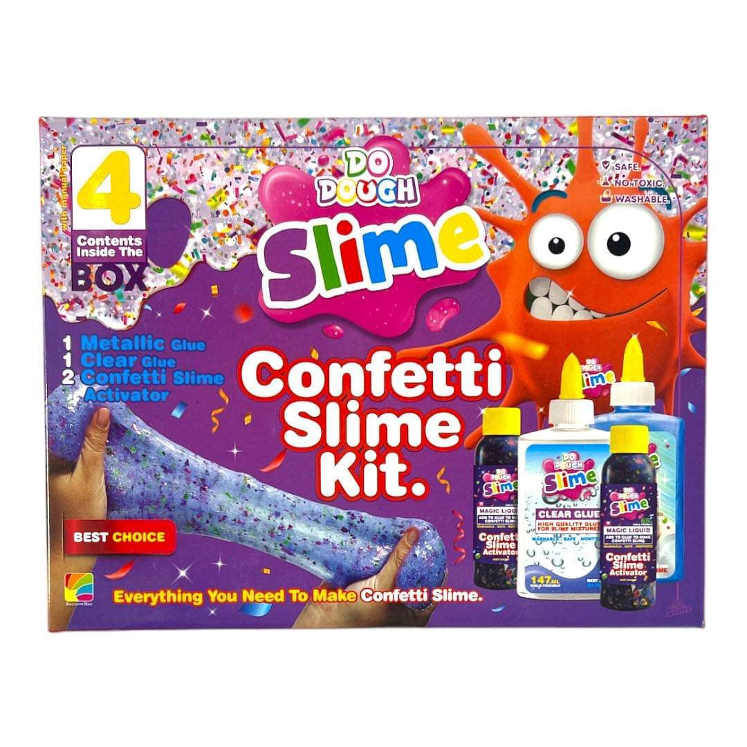 Do DoughConfetti Slime Kit 4 Pcs || مجموعة سلايم كونفيتتي ٤ قطع دو دوه