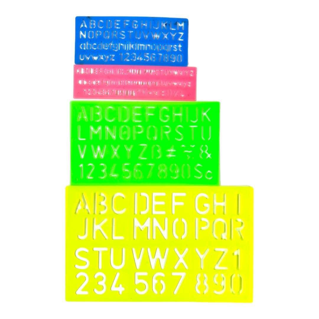 Letters and Numbers Multiple Sizes Stencil Rulers || مساطر ستنسل ارقام و احرف احجام مختلفة