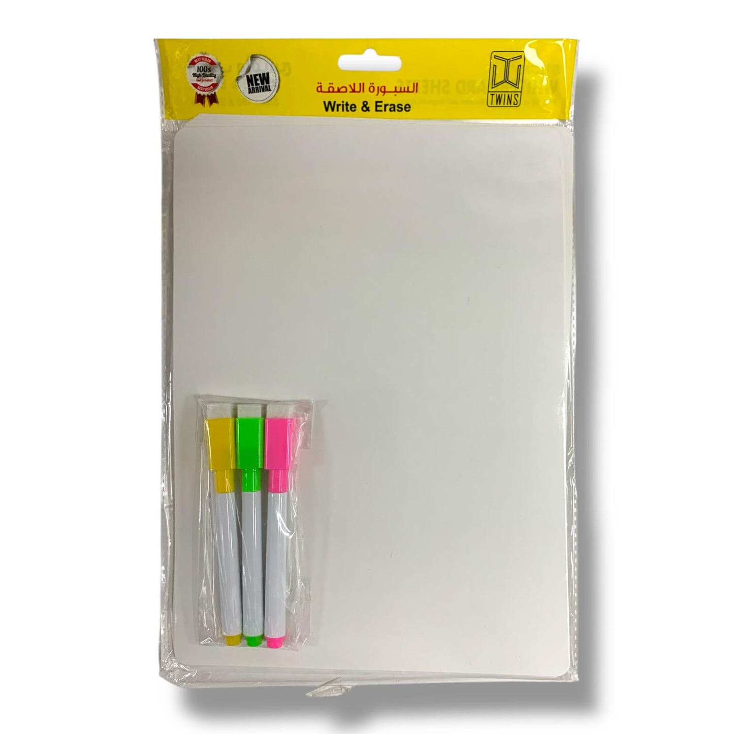 A&T Write and Erase Sticky White Board Package 6 Boards 3 Markers || مجموعة سبورة لاصقة اي اند تي ٦ صبورة ٣ قلم