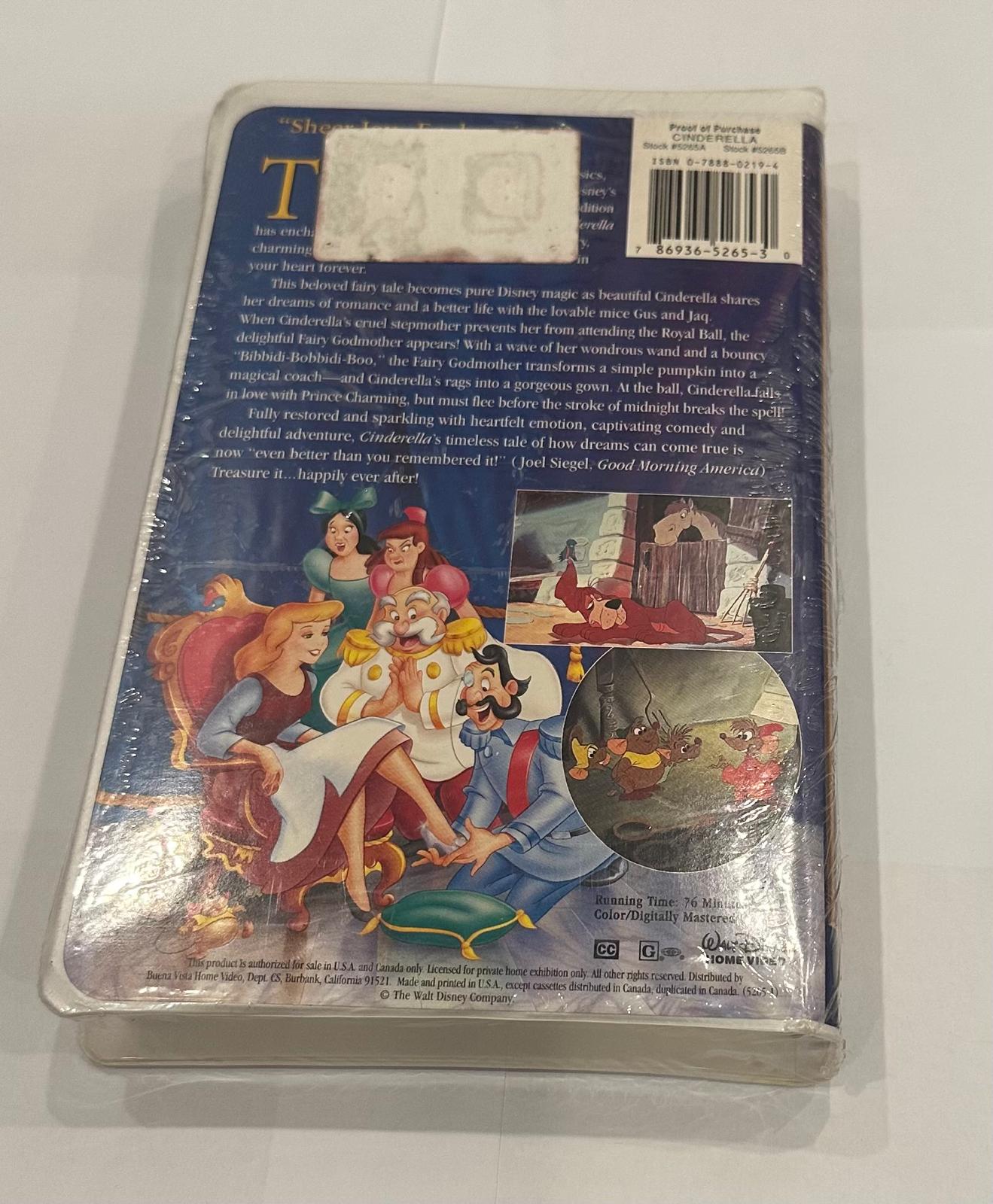 Disney VHS Tape Cinderella Materpiece