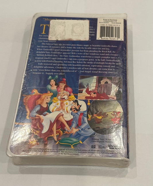 Disney VHS Tape Cinderella Materpiece