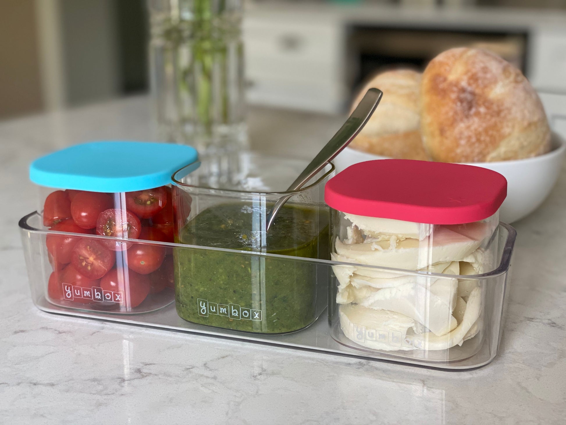 Yumbox Chop Chop Glass Cubes  -Crisp Set - Set of 3 Lunch Box