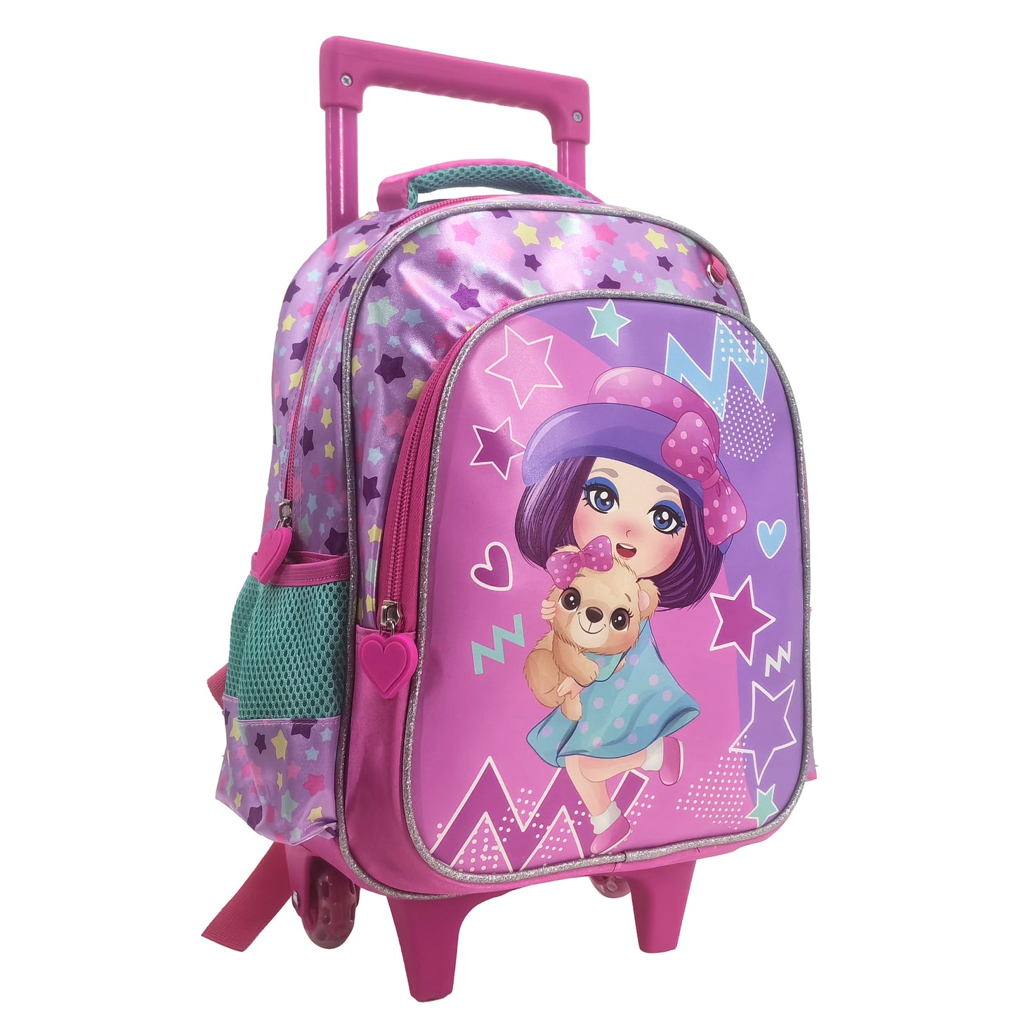 Star Princess Back to School Trolley Backpack Set 3 Pcs 16 Inch || مجموعة جنطة ترولي 3 قطعة اميرة النجوم حجم كبير 16 انش