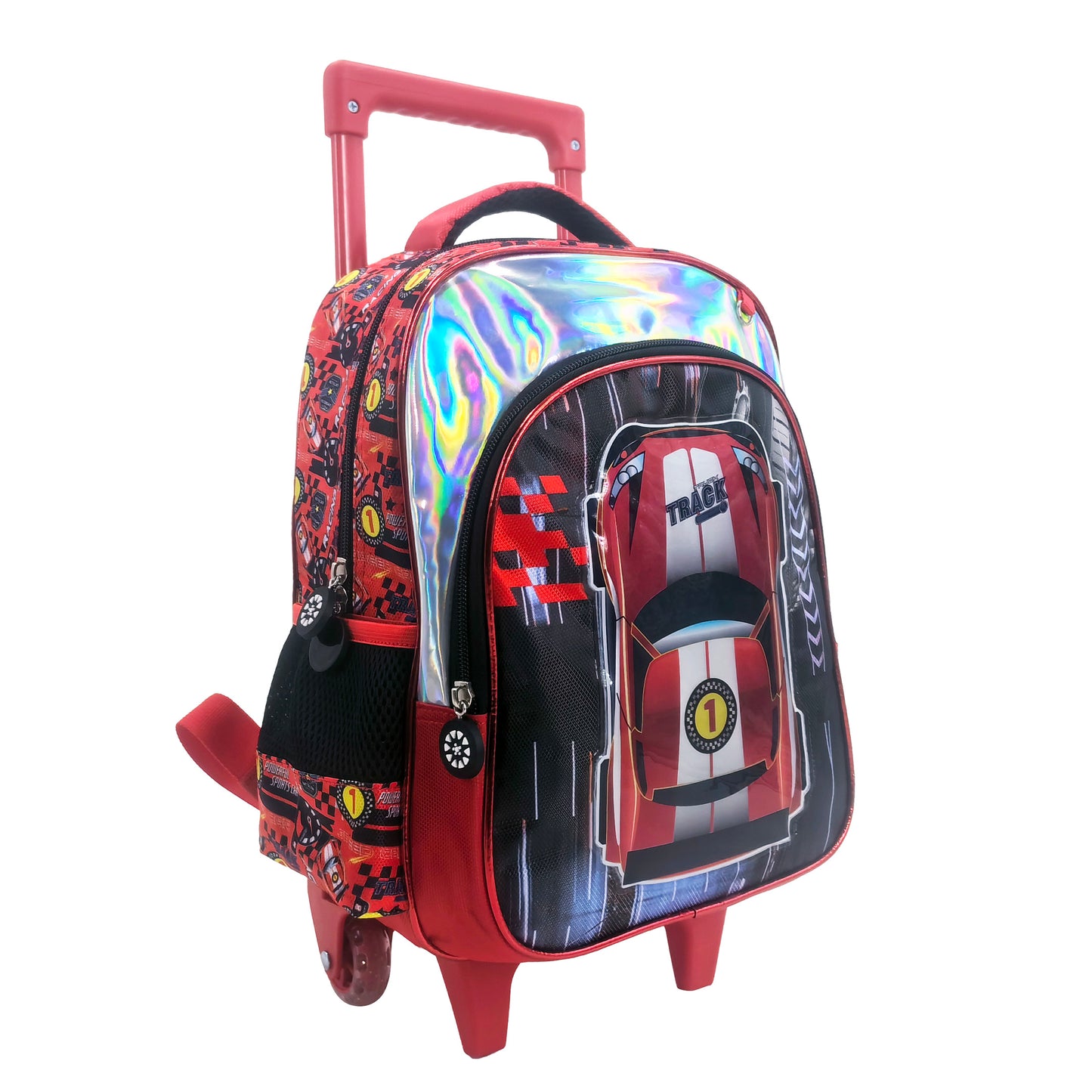 Race Car Back to School Trolley Backpack Set 3 Pcs 16 Inch || مجموعة جنطة ترولي 3 قطع سيارة السباق حجم كبير 16 انش