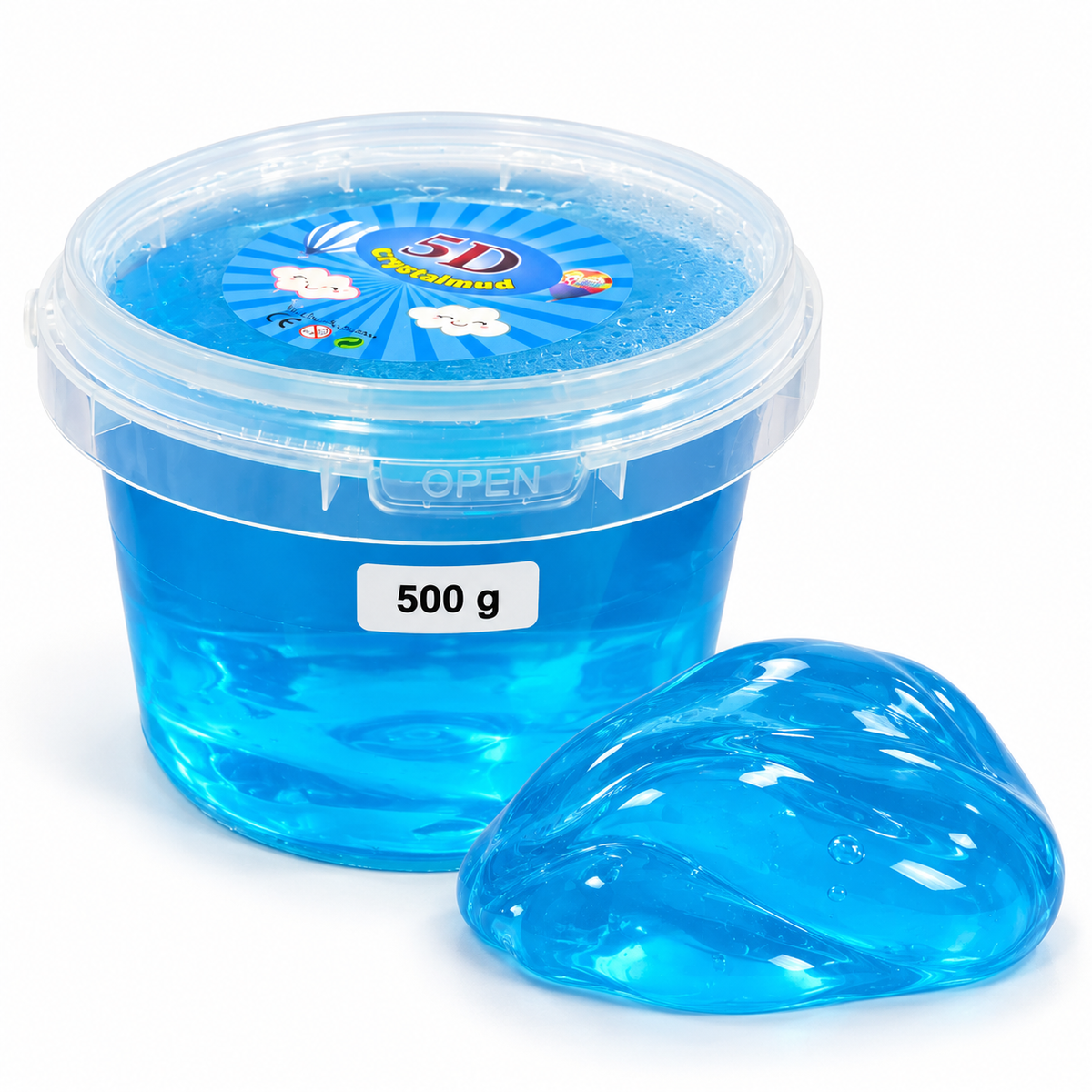سطل سلايم جيلي شفاف أزرق 500 جرام