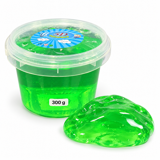 Clear Jelly Slime Bucket Green 300 g || سطل سلايم جيلي شفاف أخضر 300 جرام