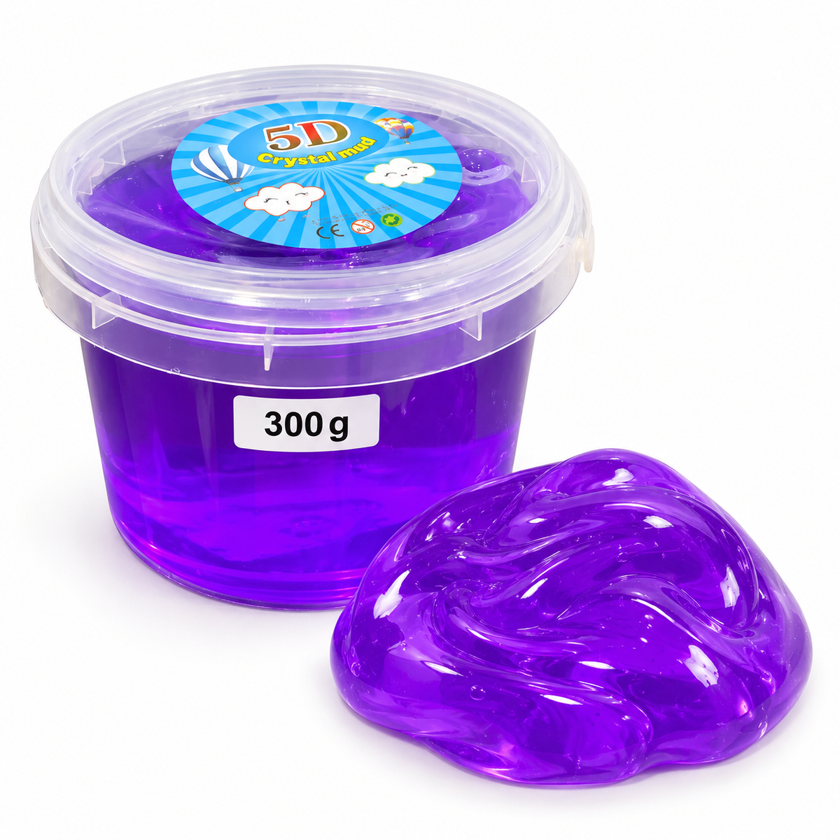 Clear Jelly Slime Bucket Purple 300 g || سطل سلايم جيلي شفاف بنفسجي 300 جرام