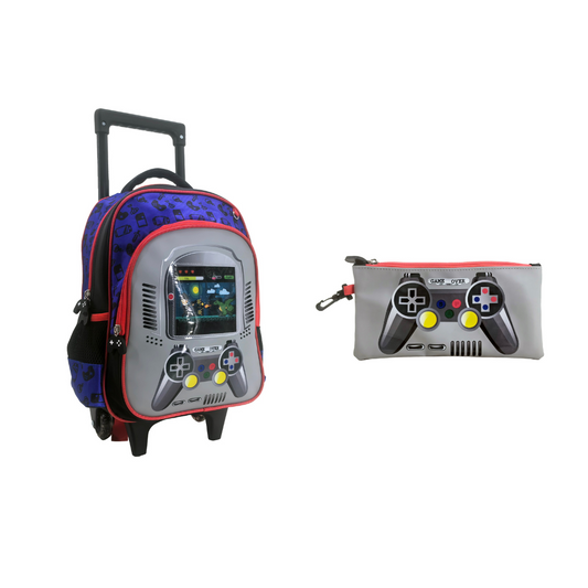 Joystick Back to School Trolley Backpack Set 2 Pcs 13 Inch  مجموعة جنطة ترولي جوي ستيك 2 قطع حجم كبير 13 انش