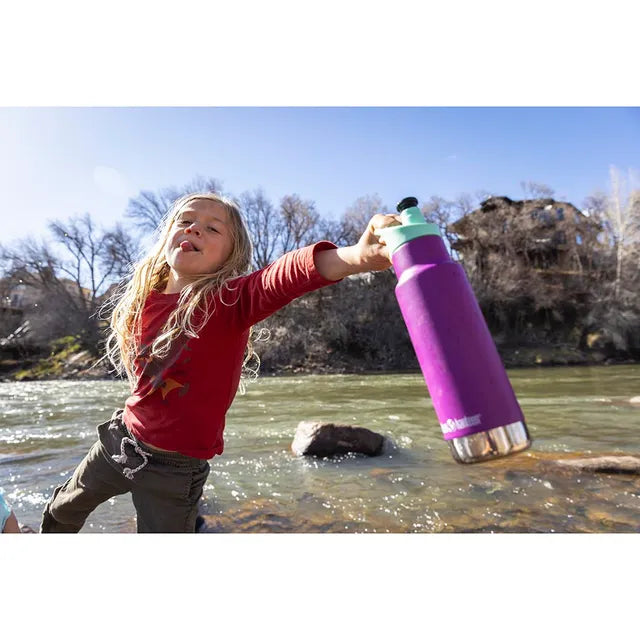 Klean Kanteen Insulated Kid Classic Narrow Bottle With Sport Cap Ocean 355m || مطارة ماء كلين كانتيين للاطفال حجم 355 مل لون البحر