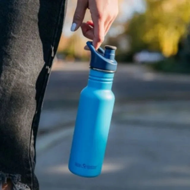 Klean Kanteen Insulated Kid Classic Narrow Bottle With Sport Cap Ocean 355m || مطارة ماء كلين كانتيين للاطفال حجم 355 مل لون البحر