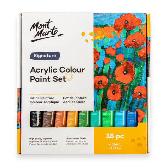 Mont Marte Acrylic Colors 18 Colors 36 ml || الوان اكريليك مونت مارت 28 لون حجم 36 مل
