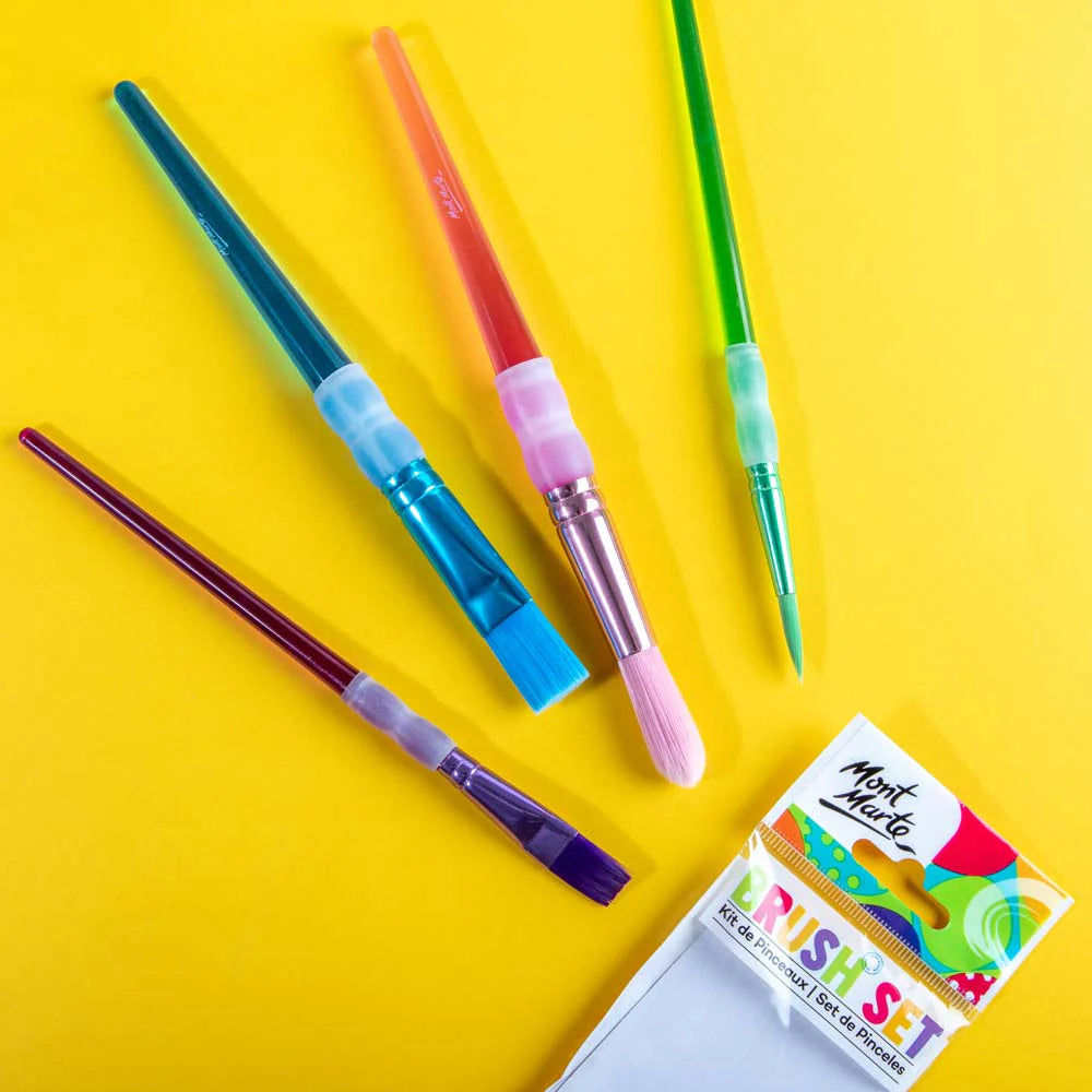 Mont Marte Kids Brush Set 4pc || فرش رسم مونت مارت 4 حبة للاطفال
