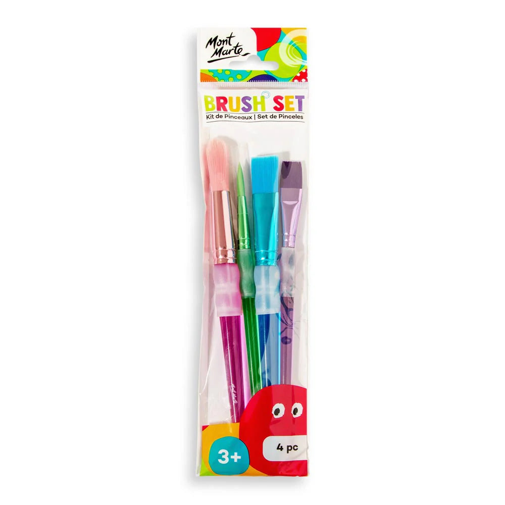 Mont Marte Kids Brush Set 4pc || فرش رسم مونت مارت 4 حبة للاطفال