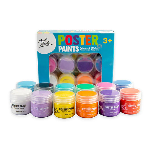 Mont Marte Poster Paint Set 12pc x 20ml || الوان بوستر كولور مونت مارت 12 لون 20 مل