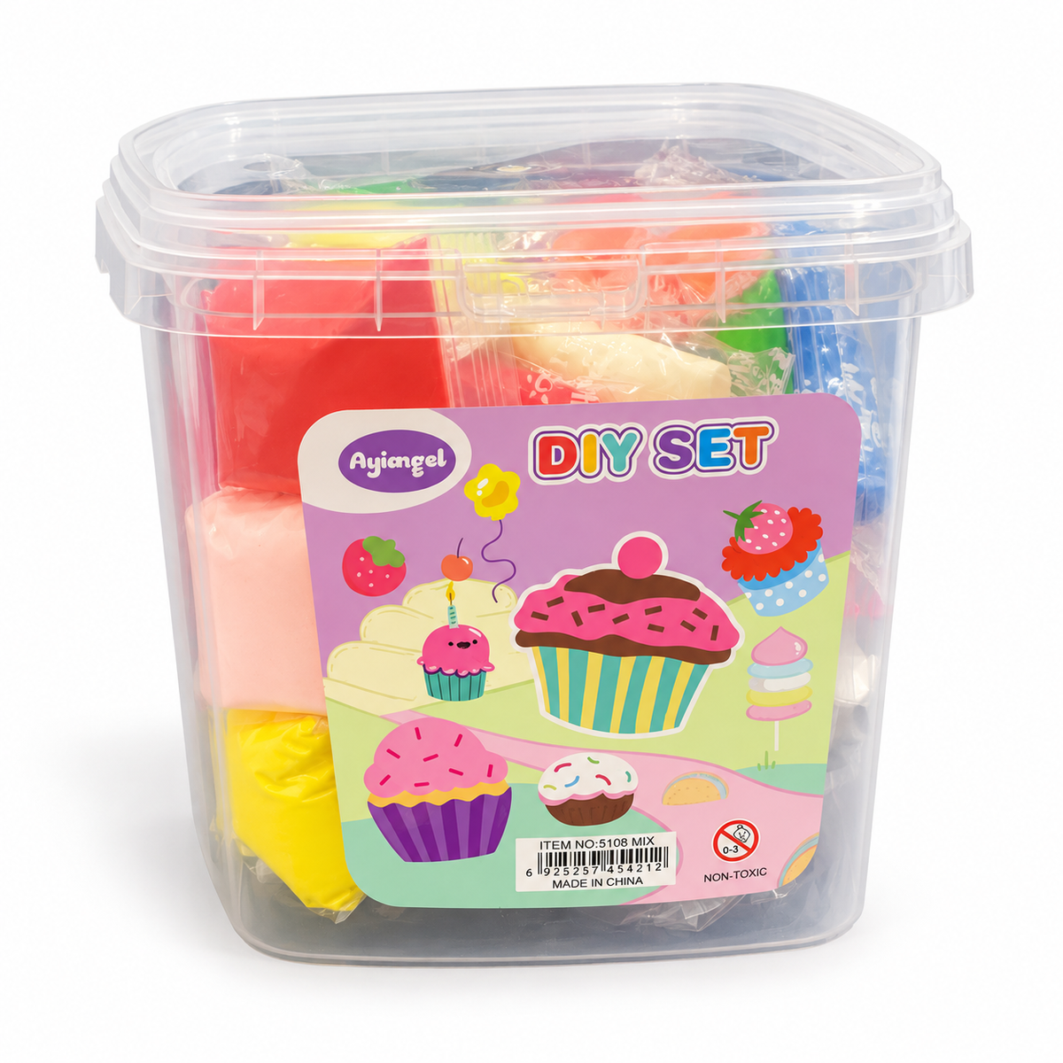 Ayiangel Slime and Modelling Clay Mix Bucket – Cupcake || سطل مزيج سلايم وطين صلصال Ayiangel – كب كيك