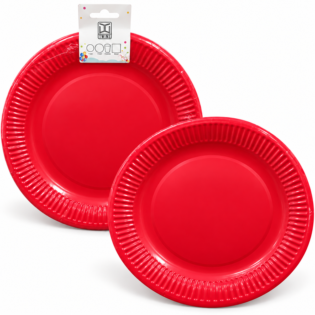 Paper Party Plates Solid Red – Small || صحون حفلات ورقية أحمر سادة – صغير