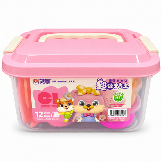 LANXUAN Light Clay Storage Case 12 Colours – Pink || حقيبة طين خفيف LANXUAN 12 لون – وردي
