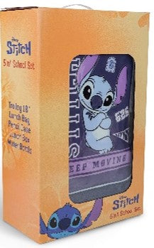 DISNEY STITCH KEEP MOVING 5 IN 1 TROLLEY SET  18" || طقم شنطة تروللي ديزني ستيتش كيب موفينج ٥ في ١، ١٨ إنش