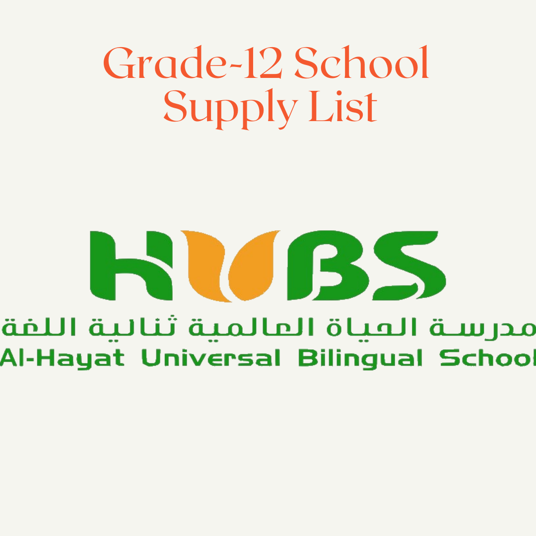 HUBS School Stationery Grade-12 List