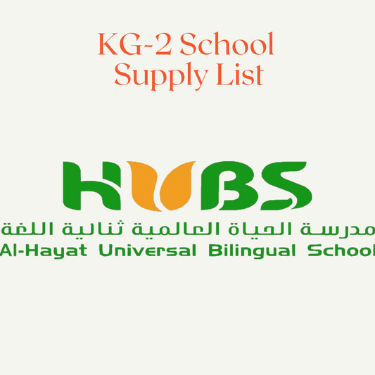 HUBS School Stationery, KG-2 List