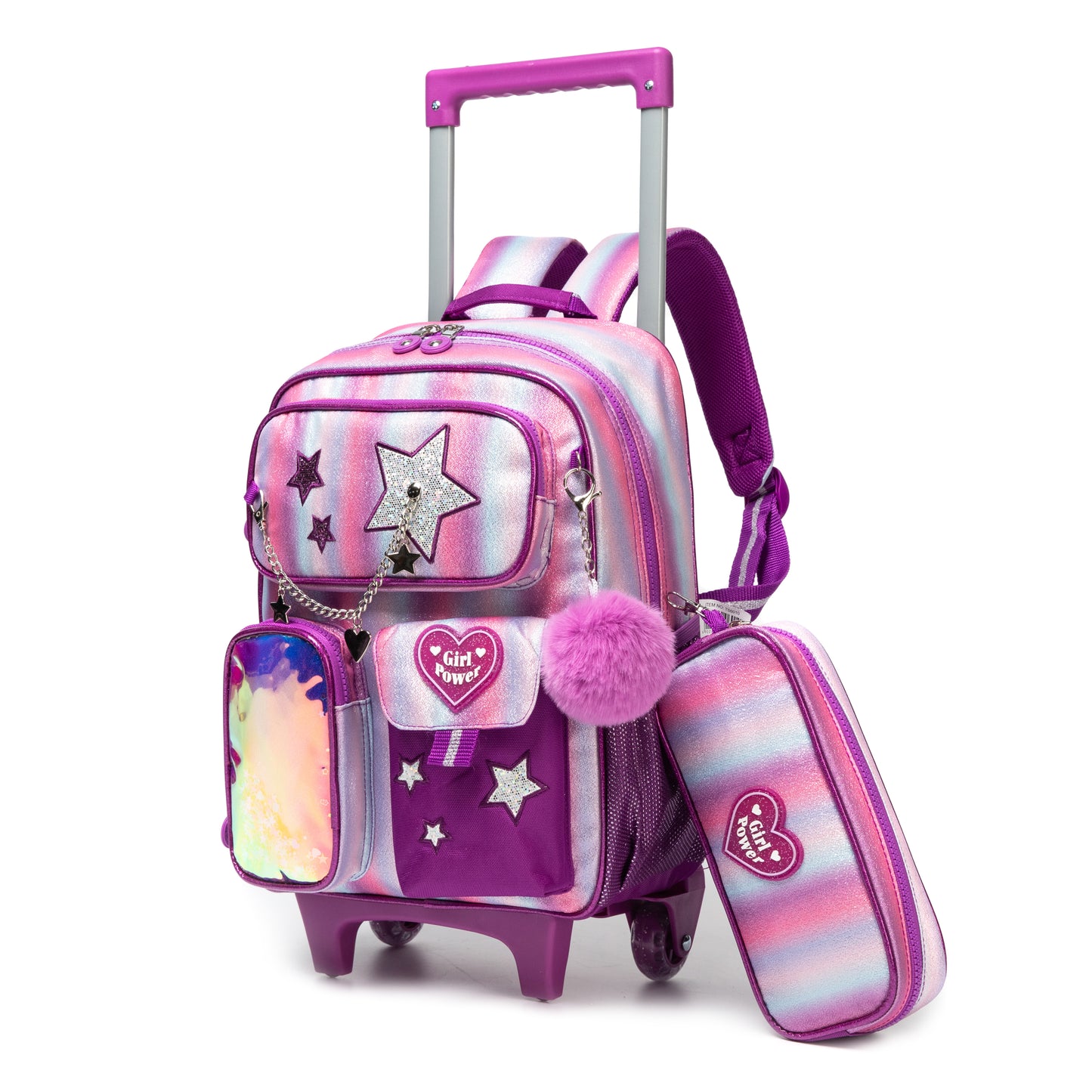 14"  Trolley  Backpack 2PCS STARS TWINS || شنطة ترولي 14 انش 2 قطعه نجوم توينز