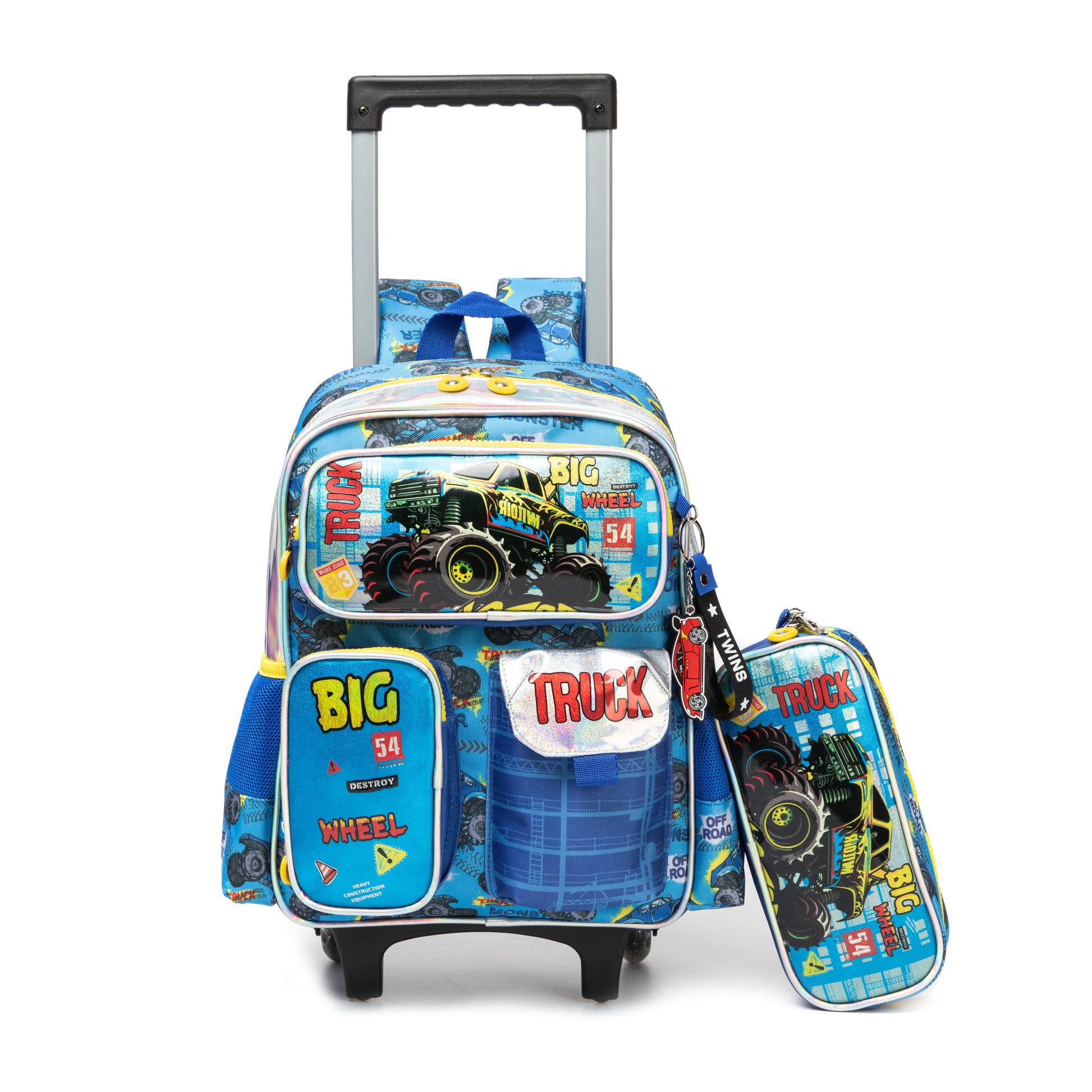 14"  Trolley  Backpack 2PCS Big Truck TWINS || شنطة ترولي 14 انش 2 قطعه بيج ترك توينز