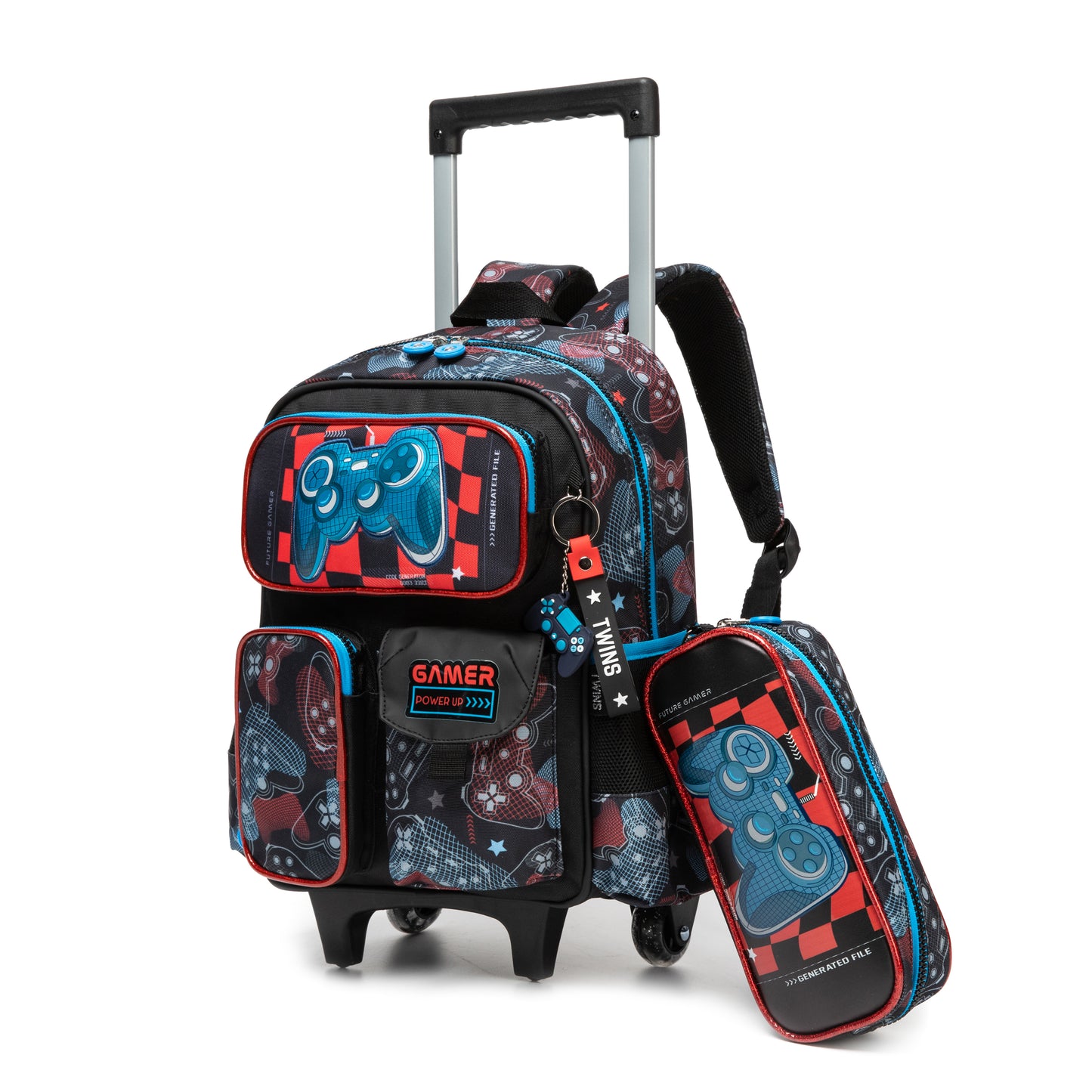 14"  Trolley  Backpack 2PCS GAMER TWINS || شنطة ترولي 14 انش 2 قطعه بلايستيشن توينز