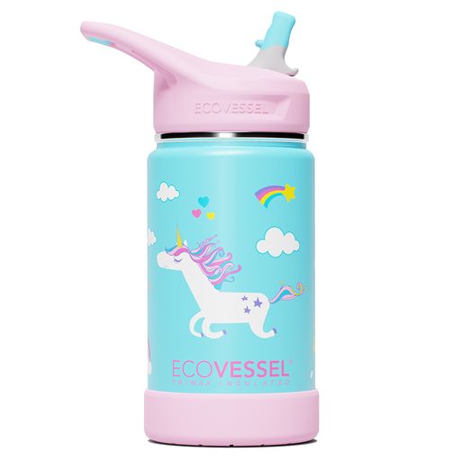 Ecovessel FROST 12 oz Kids TriMax® Insulated Bottle - Unicorn Water Bottle