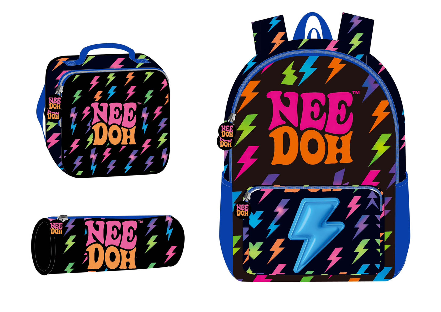 17" backpack set 3 pcs NEE DOH || شنطة ظهر 17 انش 3 قطع الصاعق ني دو 