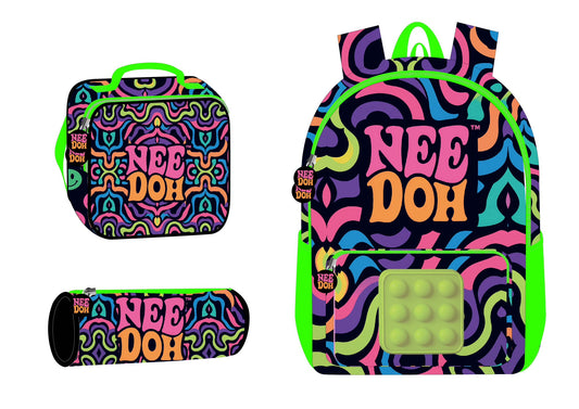 17" backpack set 3 pcs NEE DOH || شنطة ظهر 17 انش 3 قطع بوبيت مربع ني دو 