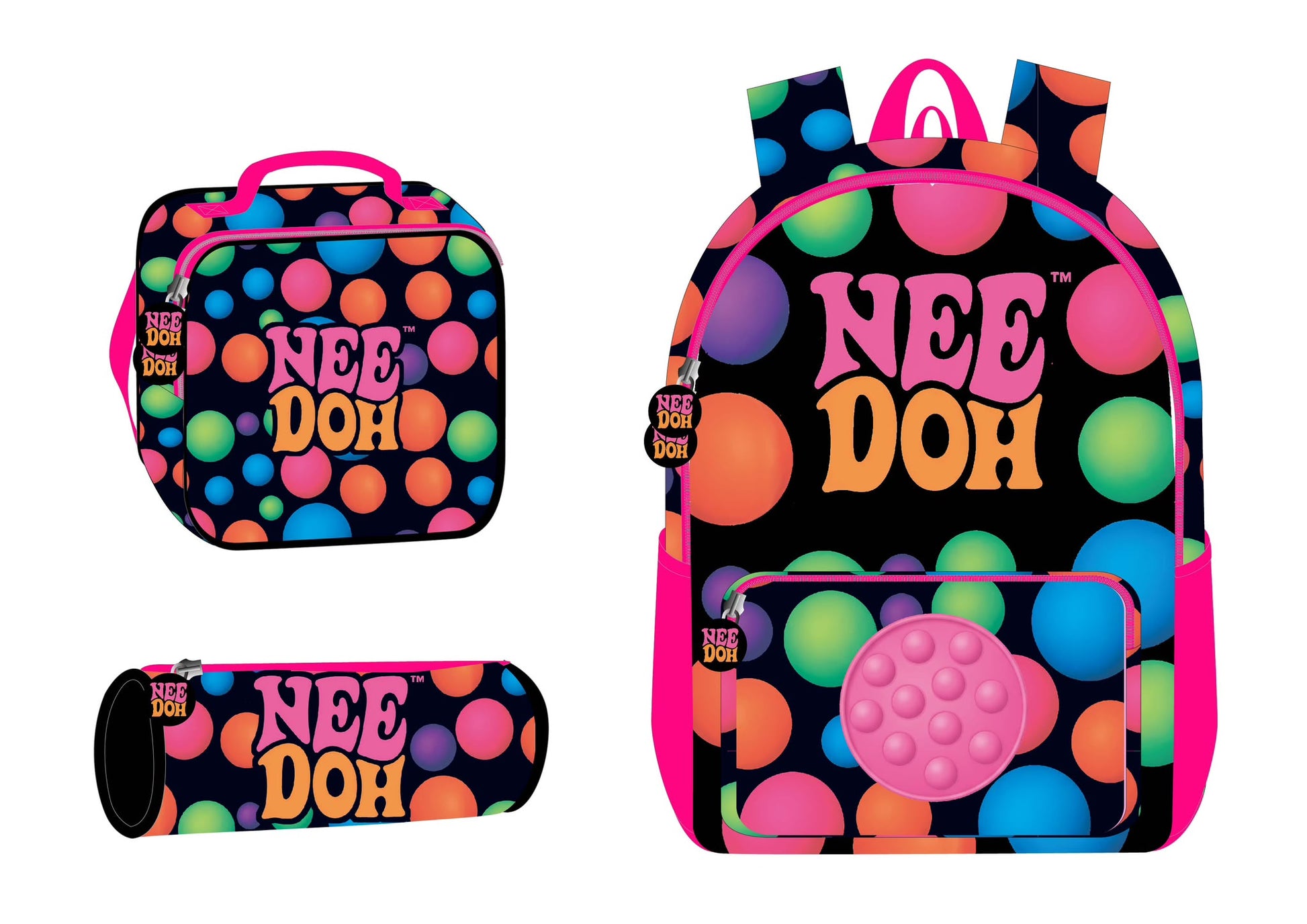 17" backpack set 3 pcs NEE DOH || شنطة ظهر 17 انش 3 قطع دوائر ني دو 