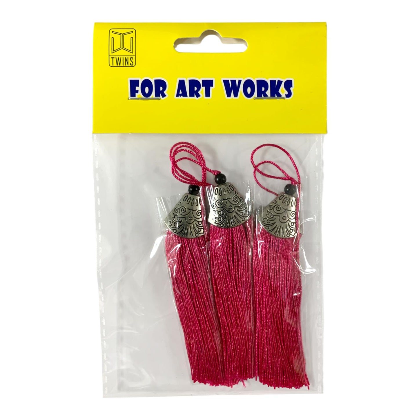 Silk Tassels with Decorative Caps 3-Pack for Art and Crafts #3 || كراكيش ملونة براس حديد 3 قطعة للاشغال اليدوية #3