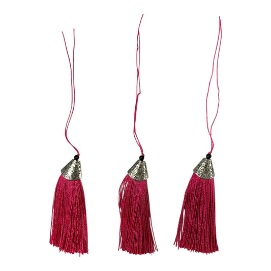 Silk Tassels with Decorative Caps 3-Pack for Art and Crafts #3 || كراكيش ملونة براس حديد 3 قطعة للاشغال اليدوية #3