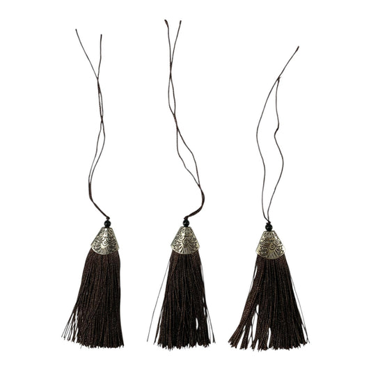 Silk Tassels with Decorative Caps 3-Pack for Art and Crafts #4 || كراكيش ملونة براس حديد 3 قطعة للاشغال اليدوية #4