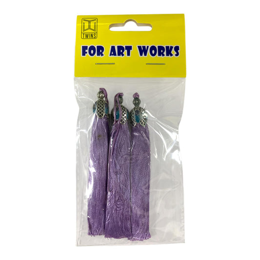 Silk Tassels with Decorative Caps 3-Pack for Art and Crafts #6 || كراكيش ملونة براس حديد 3 قطعة للاشغال اليدوية #6