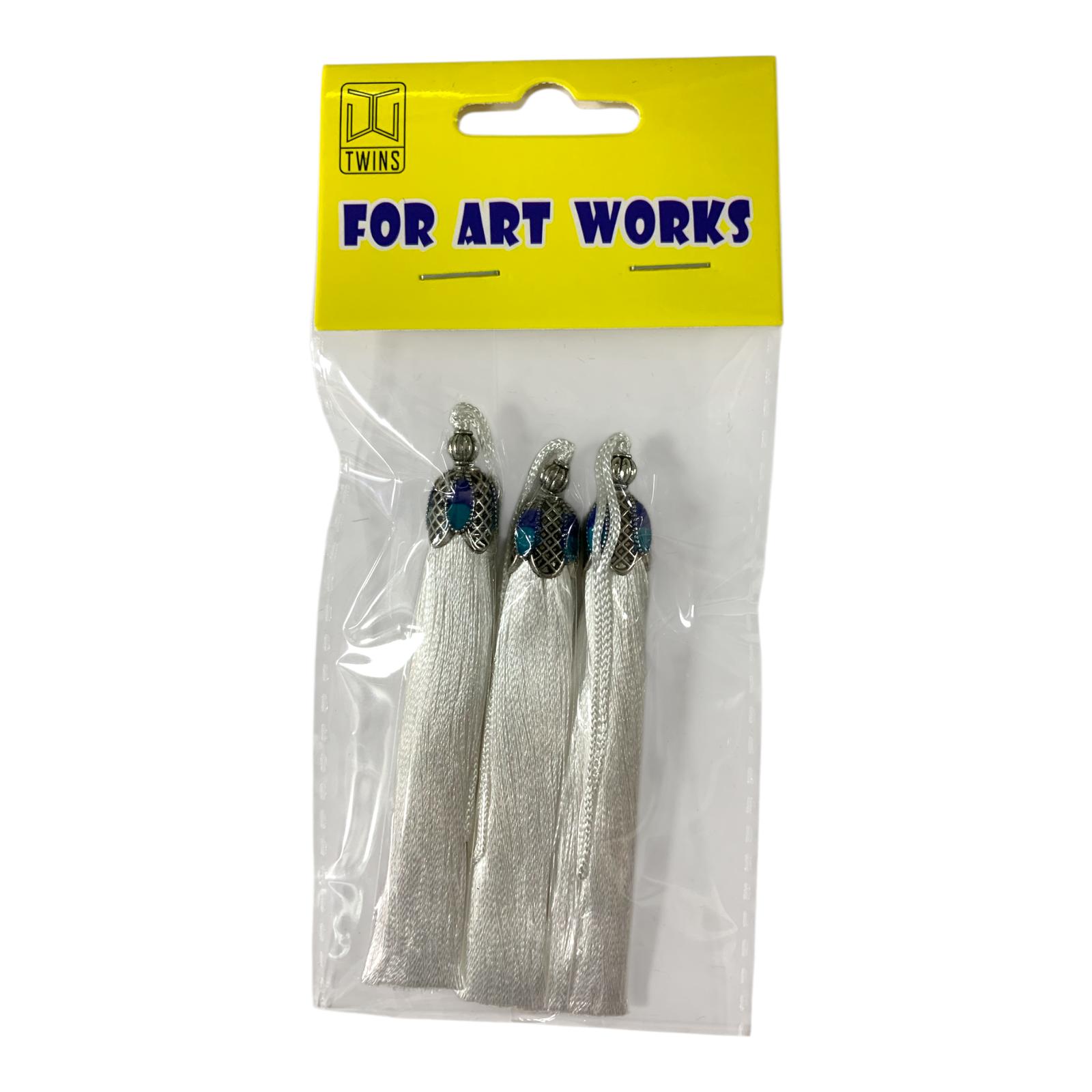 Silk Tassels with Decorative Caps 3-Pack for Art and Crafts #9 || كراكيش ملونة براس حديد 3 قطعة للاشغال اليدوية #9