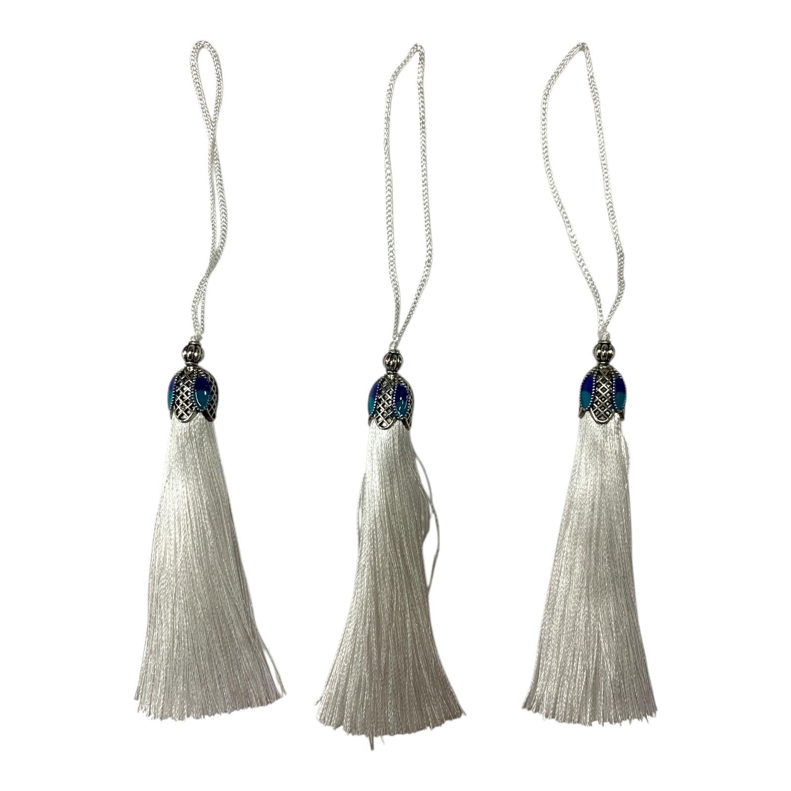 Silk Tassels with Decorative Caps 3-Pack for Art and Crafts #9 || كراكيش ملونة براس حديد 3 قطعة للاشغال اليدوية #9