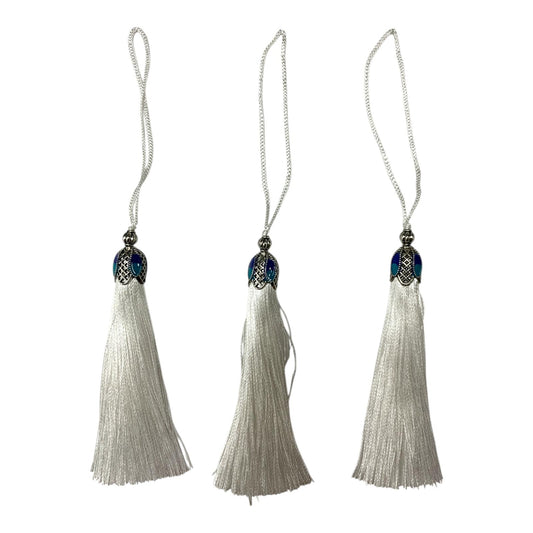 Silk Tassels with Decorative Caps 3-Pack for Art and Crafts #9 || كراكيش ملونة براس حديد 3 قطعة للاشغال اليدوية #9