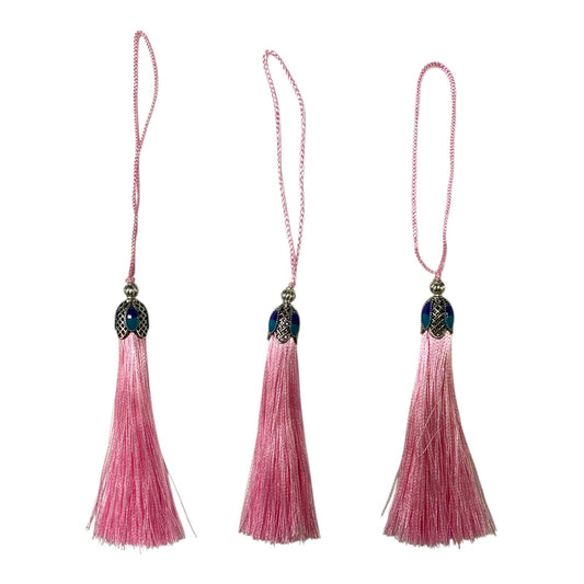 Silk Tassels with Decorative Caps 3-Pack for Art and Crafts #9 || كراكيش ملونة براس حديد 3 قطعة للاشغال اليدوية #10